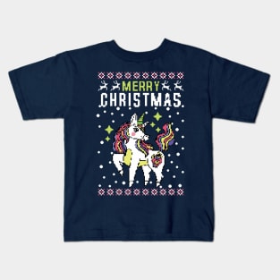 Merry Christmas Unicorn Kids T-Shirt